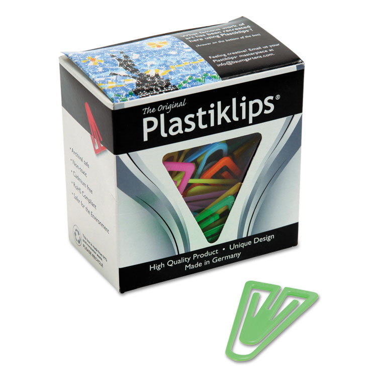 Baumgartens Plastiklips Paper Clips, Extra Large, Smooth, Assorted Colors, 50/Box (BAULP1700)