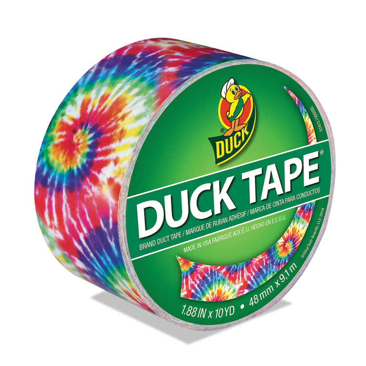 Duck Colored Duct Tape, 3" Core, 1.88" x 10 yds, Multicolor Love Tie Dye (DUC283268)