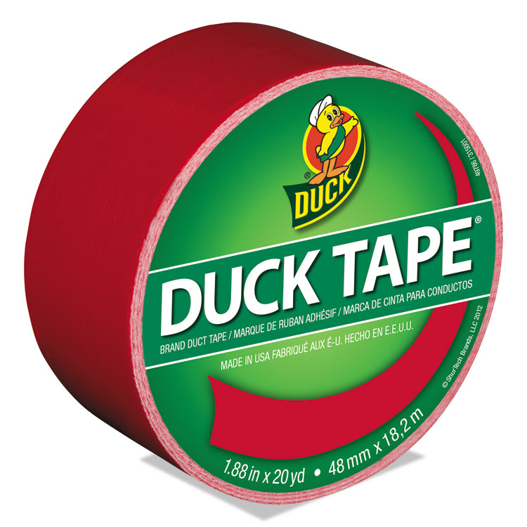 Duck Colored Duct Tape, 3" Core, 1.88" x 20 yds, Red (DUC1265014)