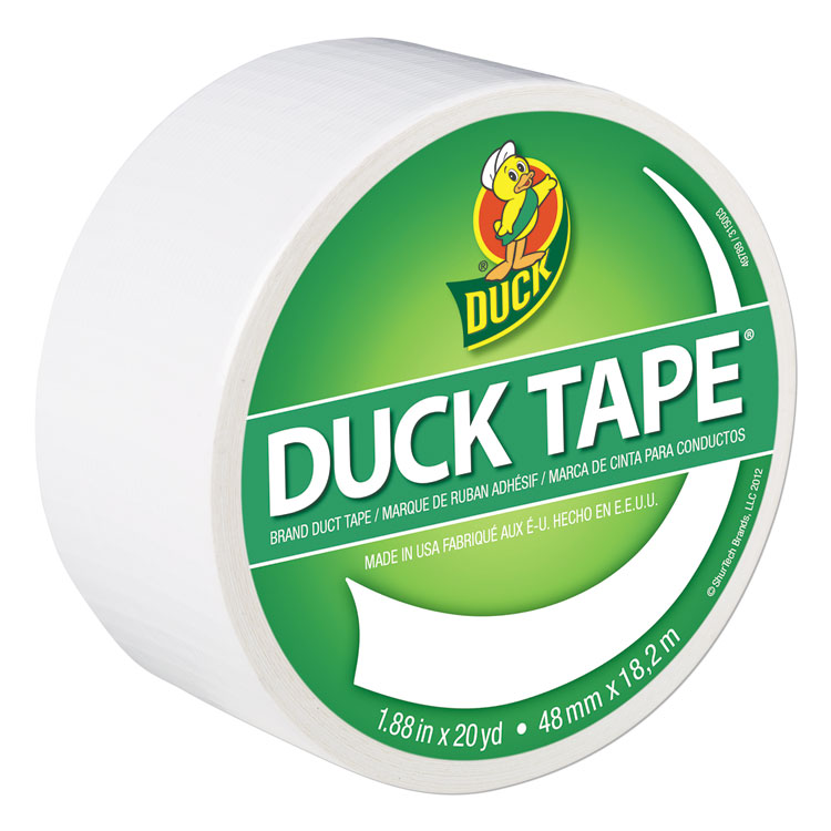 Duck Colored Duct Tape, 3" Core, 1.88" x 20 yds, White (DUC1265015)