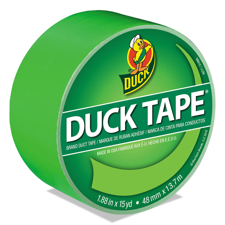 Duck Colored Duct Tape, 3" Core, 1.88" x 15 yds, Neon Green (DUC1265018)