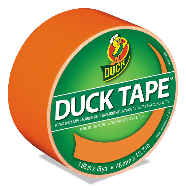 Duck Colored Duct Tape, 3" Core, 1.88" x 15 yds, Neon Orange (DUC1265019)