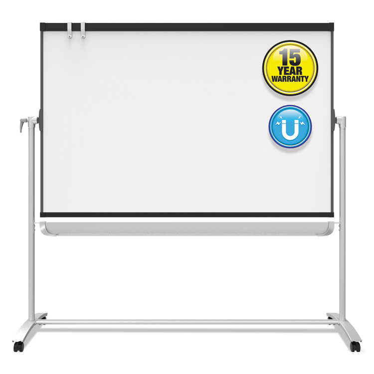 Quartet Prestige 2 Mobile Presentation Easel, 72" x 48", White Surface, Black/Gray Metal/Plastic Frame (QRTECM64P2)