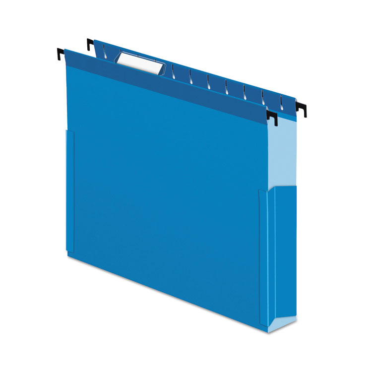 Pendaflex SureHook Reinforced Extra-Capacity Hanging Box File, 1 Section, 2" Capacity, Letter Size, 1/5-Cut Tabs, Blue, 25/Box (PFX59202)