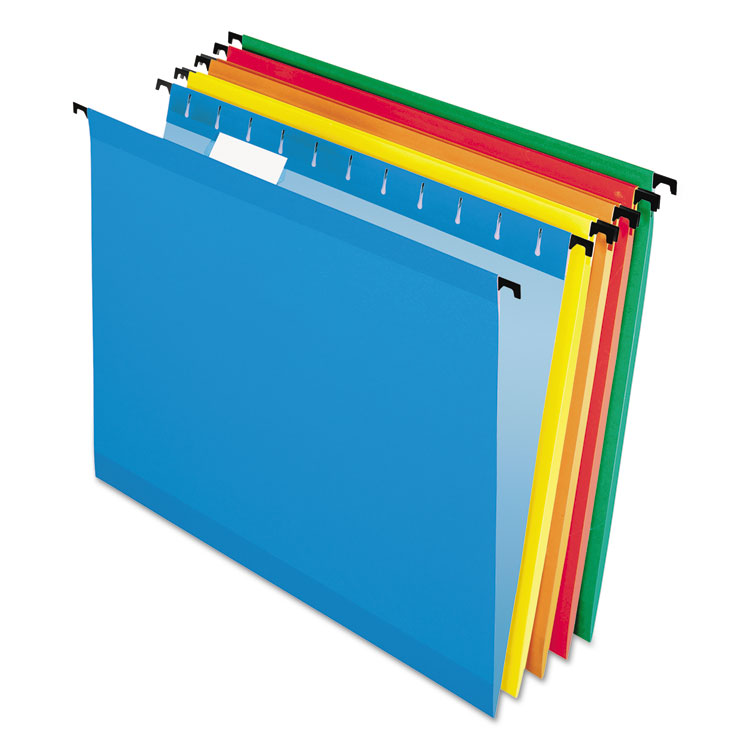 Pendaflex SureHook Hanging Folders, Letter Size, 1/5-Cut Tabs, Assorted Colors, 20/Box (PFX615215ASST)