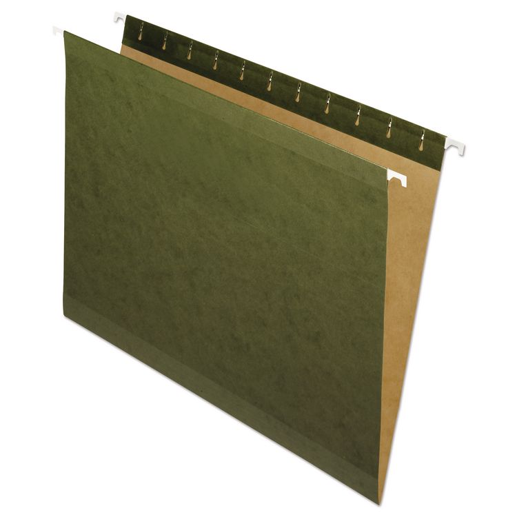 Pendaflex Reinforced Hanging File Folders, Letter Size, Straight Tabs, Standard Green, 25/Box (PFX4152)