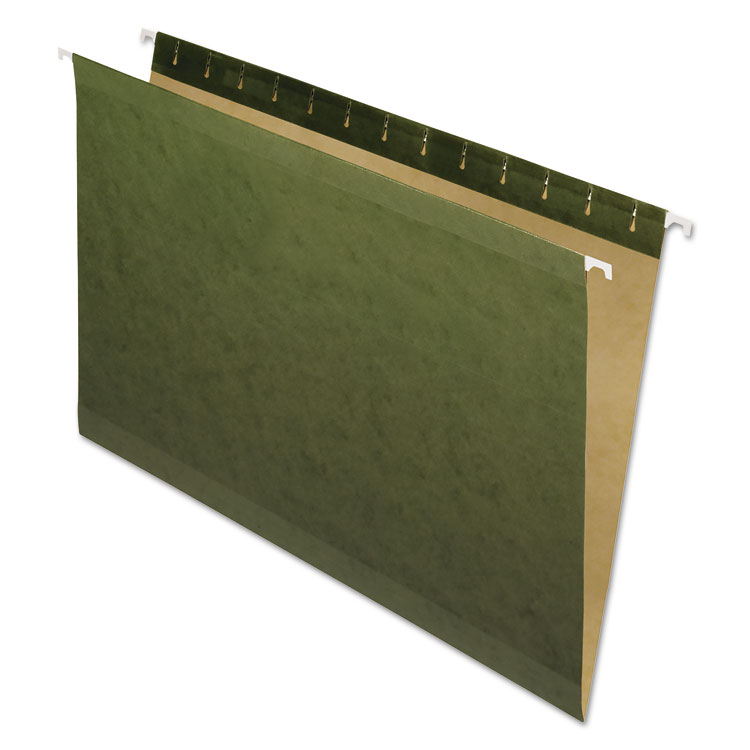 Pendaflex Reinforced Hanging File Folders, Legal Size, Straight Tabs, Standard Green, 25/Box (PFX4153)