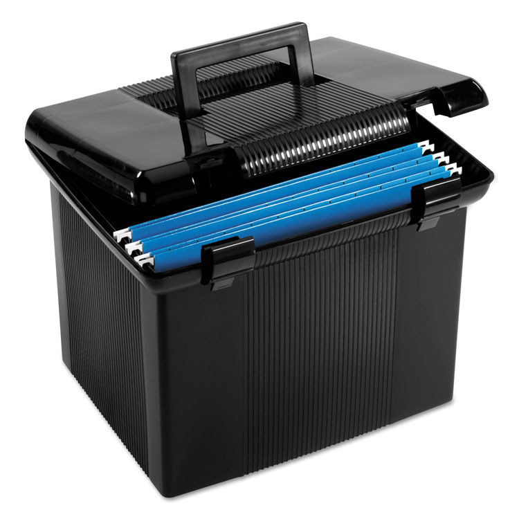 Pendaflex Portable File Boxes, Letter Files, 13.88" x 14" x 11.13", Black (PFX41742)