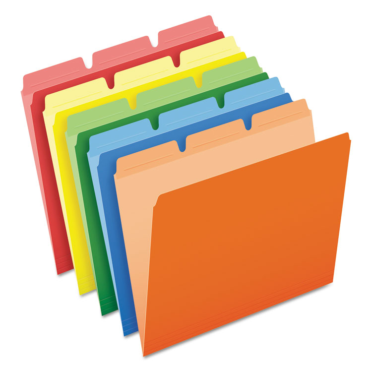 Pendaflex Ready-Tab Reinforced File Folders, 1/3-Cut Tabs: Assorted, Letter Size, Assorted Colors, 50/Pack (PFX42338)