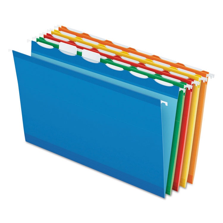 Pendaflex Ready-Tab Colored Reinforced Hanging Folders, Legal Size, 1/6-Cut Tabs, Assorted Colors, 25/Box (PFX42593)