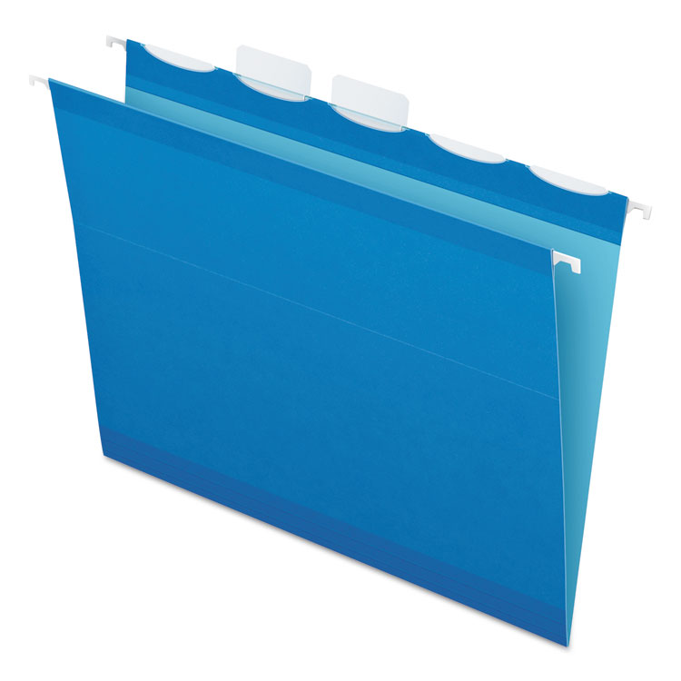 Pendaflex Ready-Tab Colored Reinforced Hanging Folders, Letter Size, 1/5-Cut Tabs, Blue, 25/Box (PFX42622)