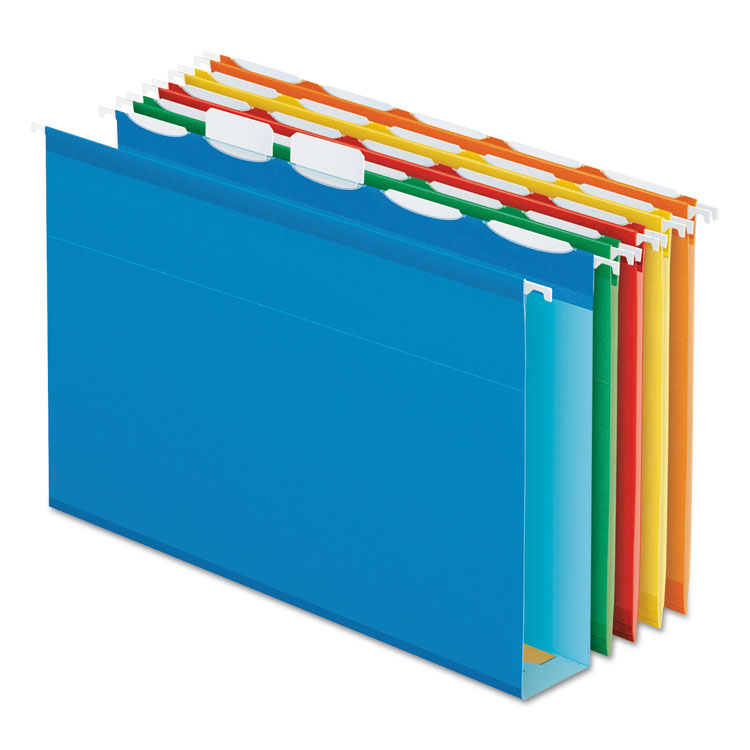 Pendaflex Ready-Tab Extra Capacity Reinforced Colored Hanging Folders, Letter Size, 1/5-Cut Tabs, Assorted Colors, 20/Box (PFX42700)