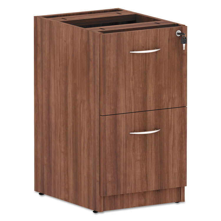 Alera Alera Valencia Series Full Pedestal File, Left/Right, 2 Legal/Letter-Size File Drawers, Modern Walnut, 15.63" x 20.5" x 28.5" (ALEVA542822WA)
