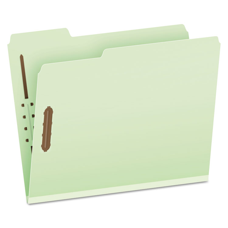Pendaflex Heavy-Duty Pressboard Folders with Embossed Fasteners, 1/3-Cut Tabs, 2" Expansion, 2 Fasteners, Letter Size, Green, 25/Box (PFX17181)