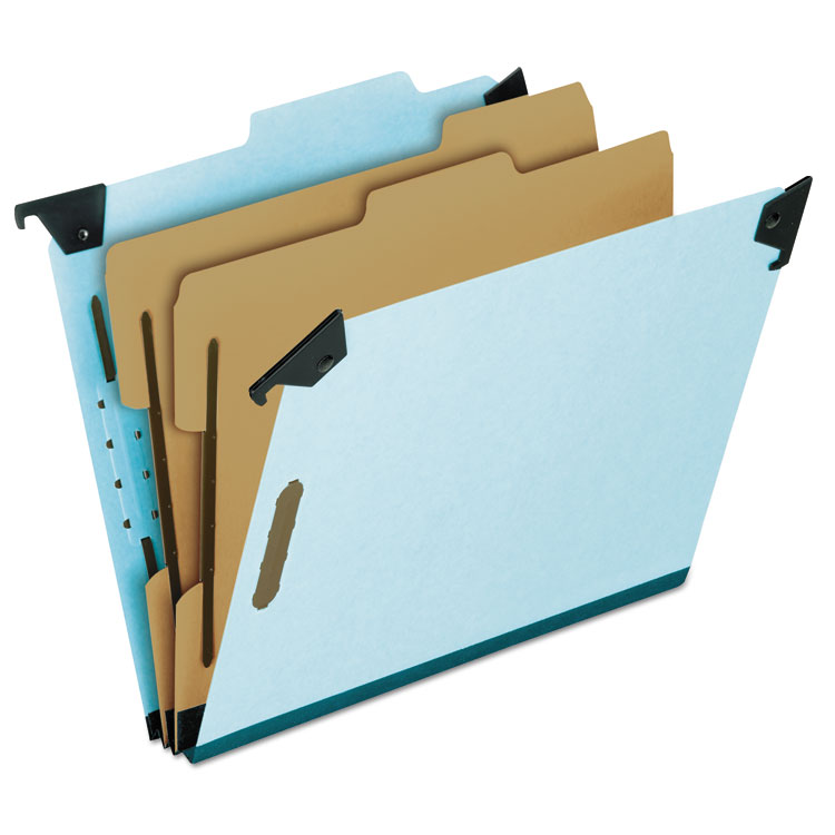 Pendaflex Hanging Classification Folders with Dividers, Letter Size, 2 Dividers, 2/5-Cut Exterior Tabs, Blue (PFX59252)
