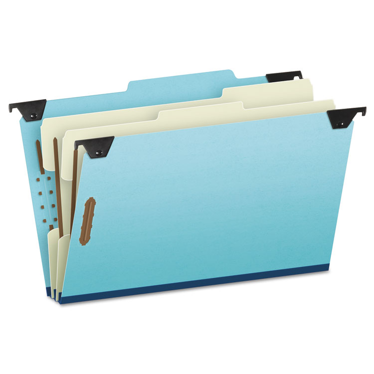 Pendaflex Hanging Classification Folders with Dividers, Legal Size, 2 Dividers, 2/5-Cut Exterior Tabs, Blue (PFX59352)