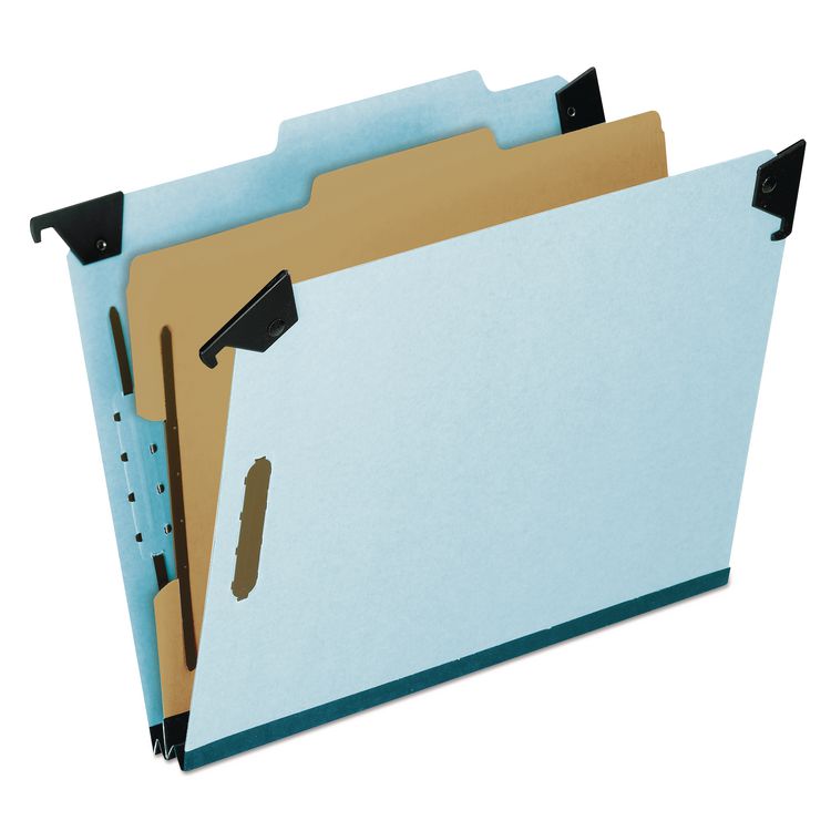Pendaflex Hanging Classification Folders with Dividers, Letter Size, 1 Divider, 2/5-Cut Exterior Tabs, Blue (PFX59251)