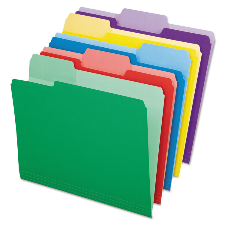 Pendaflex File Folders with Erasable Tabs, 1/3-Cut Tabs: Assorted, Letter Size, Assorted Colors, 30/Pack (PFX84370)