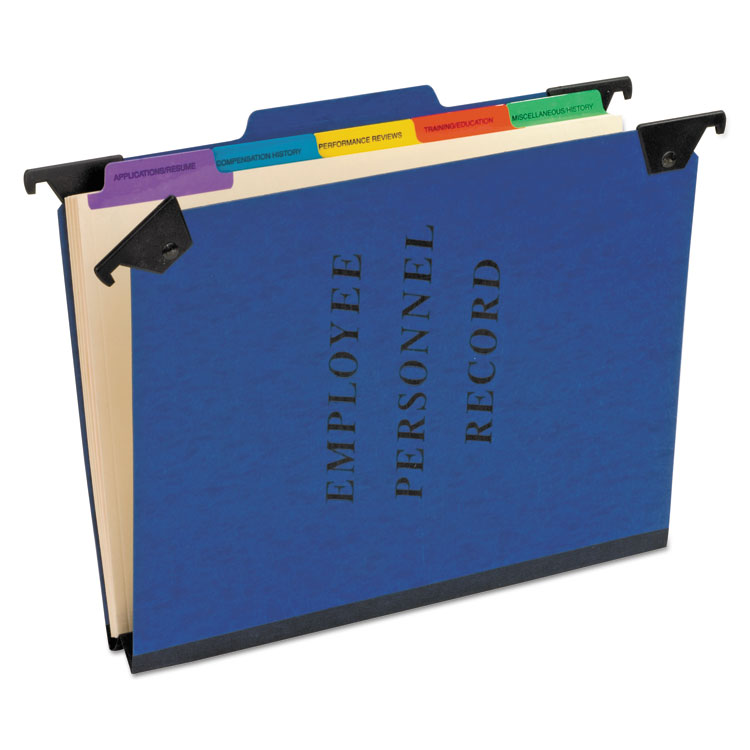 Pendaflex Hanging-Style Personnel Folders, 5 Dividers with 1/5-Cut Tabs, Letter Size, 1/3-Cut Exterior Tabs, Blue (PFXSER2BL)