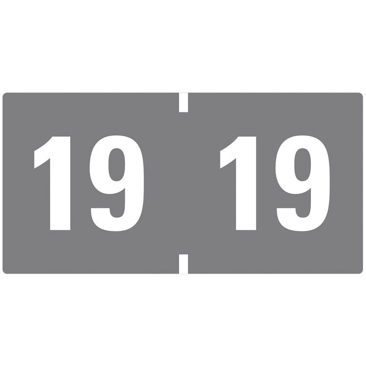 Smead Yearly End Tab File Folder Labels, 19, 0.75 x 1.5, Gray, 500/Roll (SMD68319)