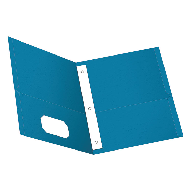 Oxford Twin-Pocket Folders with 3 Fasteners, 0.5" Capacity, 11 x 8.5, Light Blue, 25/Box (OXF57701)