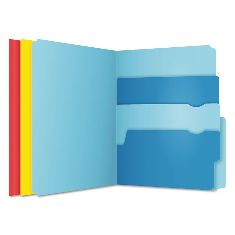 Pendaflex Divide It Up File Folder, 1/2-Cut Tabs: Assorted, Letter Size, 0.75" Expansion, Assorted Colors, 12/Pack (PFX10773)
