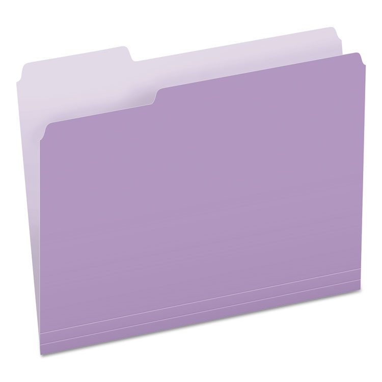 Pendaflex Colored File Folders, 1/3-Cut Tabs: Assorted, Letter Size, Lavender/Light Lavender, 100/Box (PFX15213LAV)