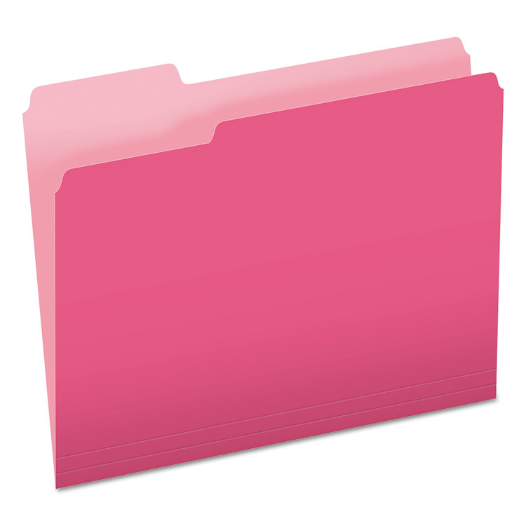 Pendaflex Colored File Folders, 1/3-Cut Tabs: Assorted, Letter Size, Pink/Light Pink, 100/Box (PFX15213PIN)