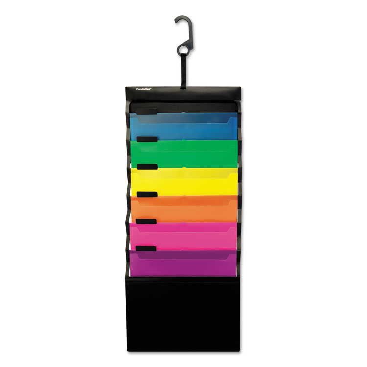 Pendaflex Desk Free Hanging Organizer With Case, 1" Expansion, 6 Sections, Buckle Closure, Letter Size, Black (PFX52891)