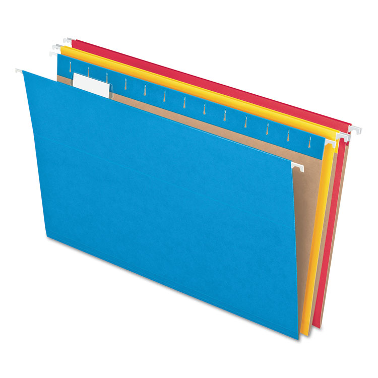 Pendaflex Colored Hanging Folders, Letter Size, 1/5-Cut Tabs, Five-Color Assortment, 25/Box (PFX81663)