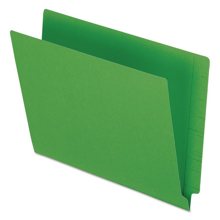 Pendaflex Colored End Tab Folders with Reinforced Double-Ply Straight Cut Tabs, Letter Size, 0.75" Expansion, Green, 100/Box (PFXH110DGR)