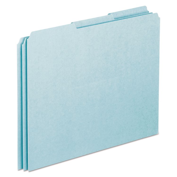 Pendaflex Blank Top Tab File Guides, 1/3-Cut Top Tab, Blank, 8.5 x 11, Blue, 100/Box (PFXPN203)