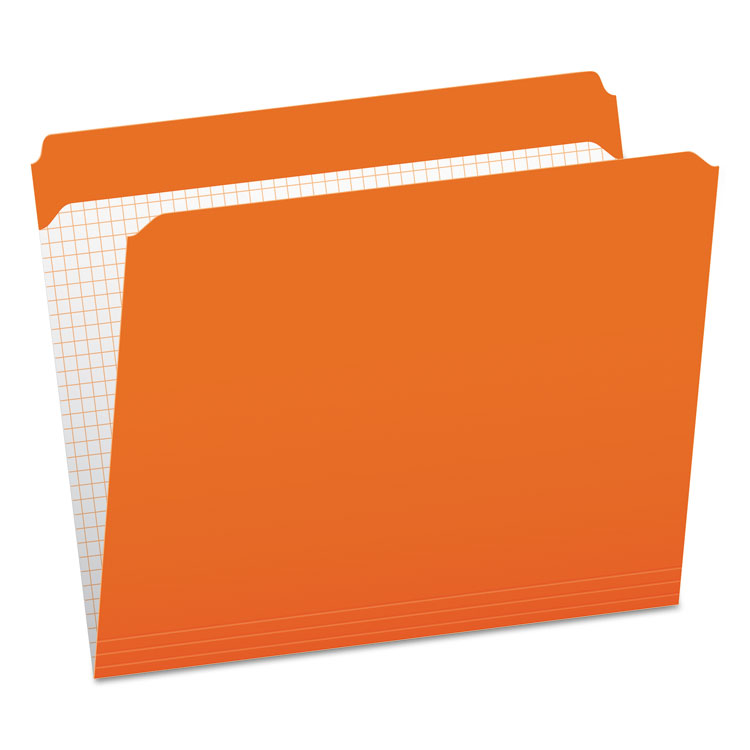 Pendaflex Double-Ply Reinforced Top Tab Colored File Folders, Straight Tabs, Letter Size, 0.75" Expansion, Orange, 100/Box (PFXR152ORA)