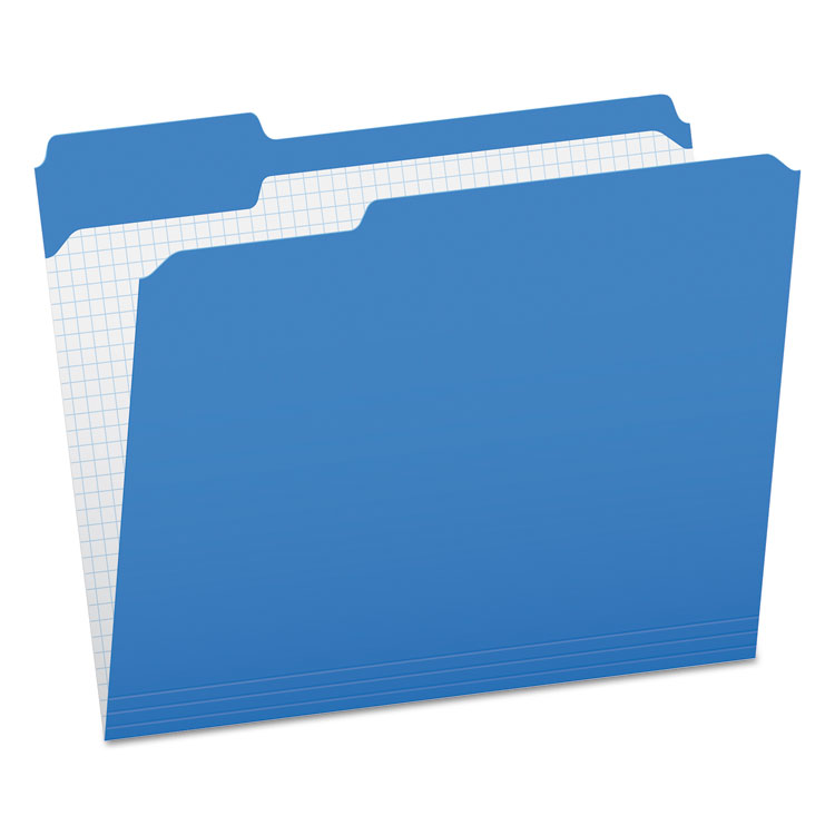 Pendaflex Double-Ply Reinforced Top Tab Colored File Folders, 1/3-Cut Tabs: Assorted, Letter Size, 0.75" Expansion, Blue, 100/Box (PFXR15213BLU)