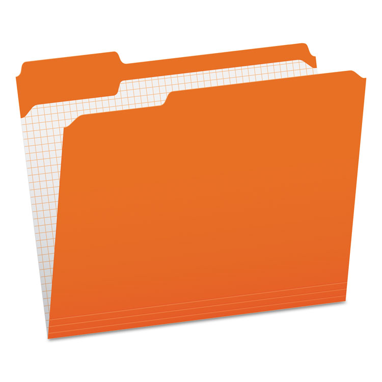 Pendaflex Double-Ply Reinforced Top Tab Colored File Folders, 1/3-Cut Tabs: Assorted, Letter Size, 0.75" Expansion, Orange, 100/Box (PFXR15213ORA)