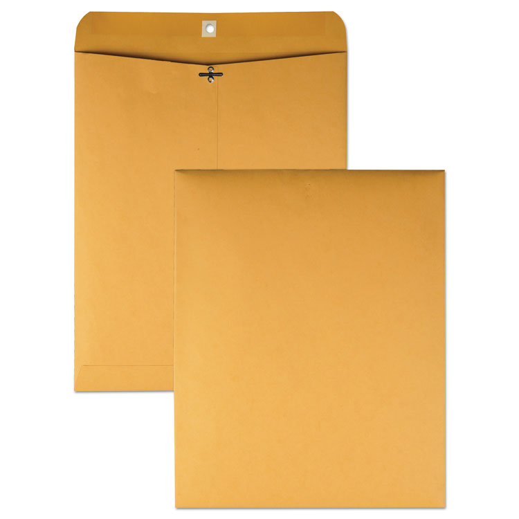 Quality Park Clasp Envelope, 32 lb Bond Weight Kraft, #14 1/2, Square Flap, Clasp/Gummed Closure, 11.5 x 14.5, Brown Kraft, 100/Box (QUA37805)