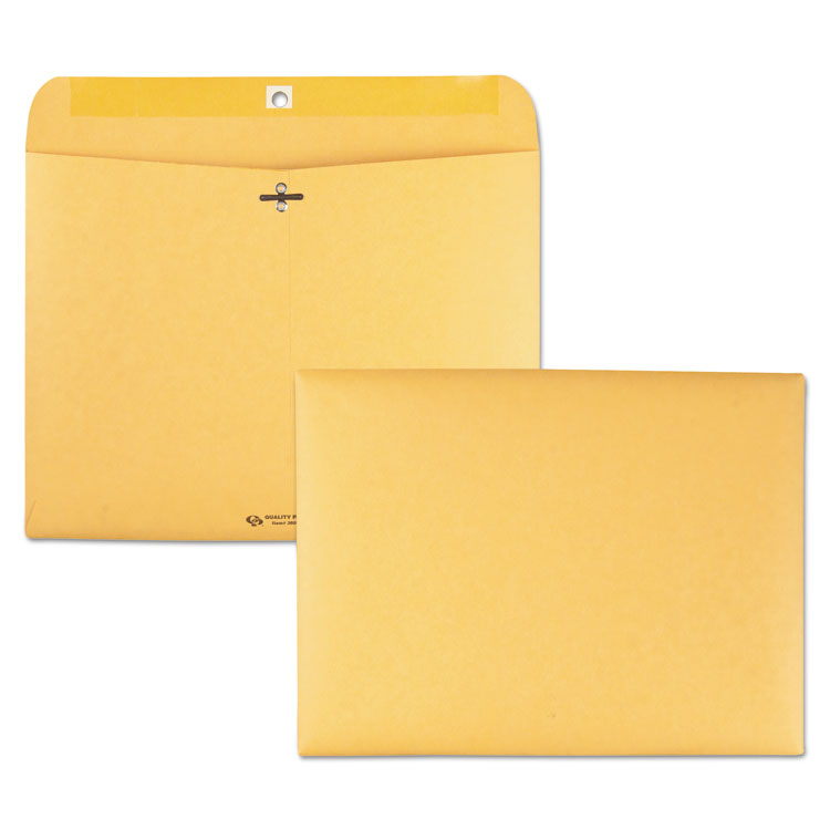 Quality Park Redi-File Clasp Envelope, #90, Cheese Blade Flap, Clasp/Gummed Closure, 9 x 12, Brown Kraft, 100/Box (QUA38090)