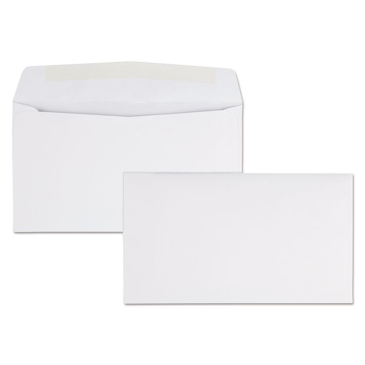 Quality Park Business Envelope, #6 3/4, Commercial Flap, Side Seam, Gummed Closure, 24 lb Bond Weight Paper, 3.63 x 6.5, White, 500/Box (QUA90070)
