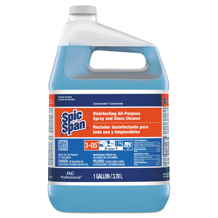 Spic and Span Disinfecting All-Purpose Spray and Glass Cleaner, Concentrate Liquid, 1 gal, 2/Carton (PPL32535)