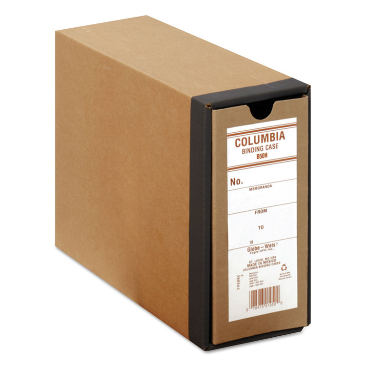 Globe-Weis COLUMBIA Recycled Binding Cases, 2 Rings, 3.13" Capacity, 11 x 8.5, Kraft (GLWB50H)