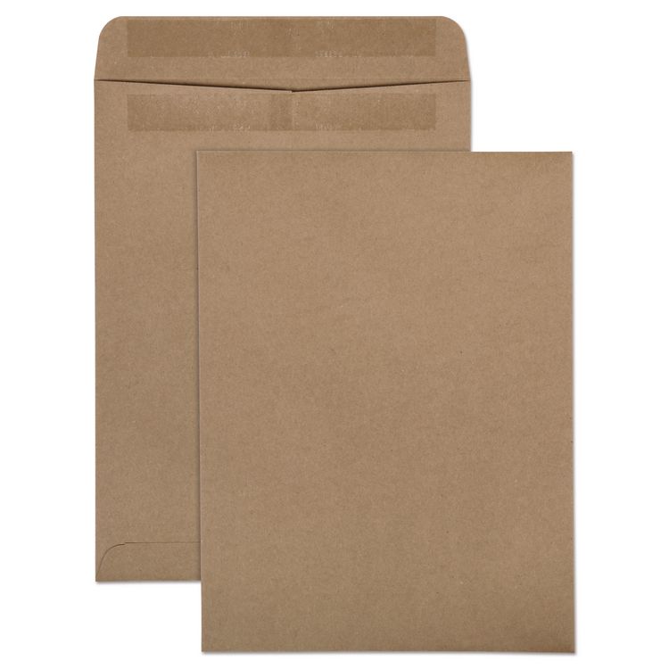 Quality Park Recycled Brown Kraft Redi-Seal Envelope, #10 1/2, Cheese Blade Flap, Redi-Seal Adhesive Closure, 9 x 12, Brown Kraft, 100/Box (QUA43511)