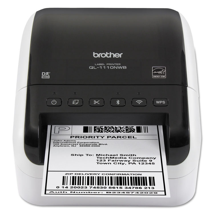 BROTHER INTL. CORP. QL-1110NWB Wide Format Professional Label Printer, 69 Labels/min Print Speed, 6.7 x 8.7 x 5.9 (BRTQL1110NWB)