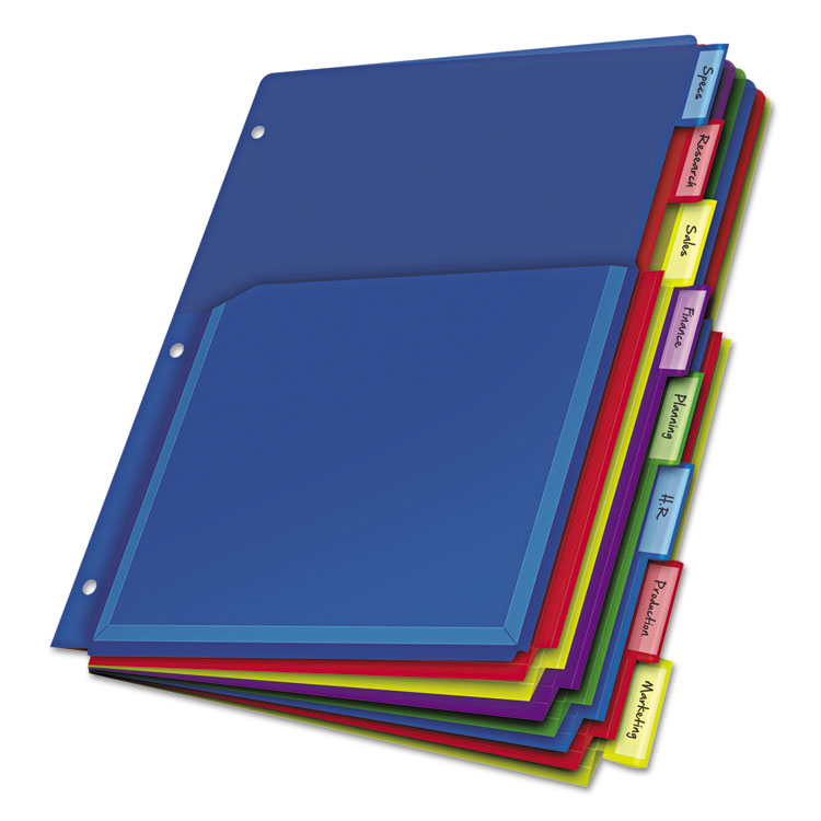 Cardinal Expanding Pocket Index Dividers, 8-Tab, 11 x 8.5, Assorted, 1 Set (CRD84013)