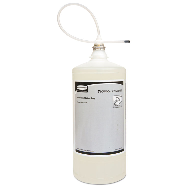 Rubbermaid Commercial One Shot Antibacterial Enriched Lotion Soap Refill, Floral Scent, 800 mL, 4/Carton (RCP2018582CT)
