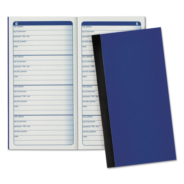 Adams Password Journal, One-Part (No Copies), 3 x 1.5, 4 Forms/Sheet, 192 Forms Total (ABFAPJ99)