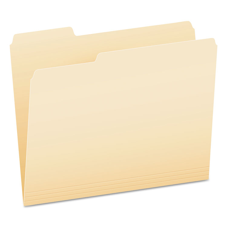 Pendaflex SmartShield Top Tab File Folders, 1/3-Cut Tabs: Assorted, Letter Size, Manila, 100/Box (PFX62702)