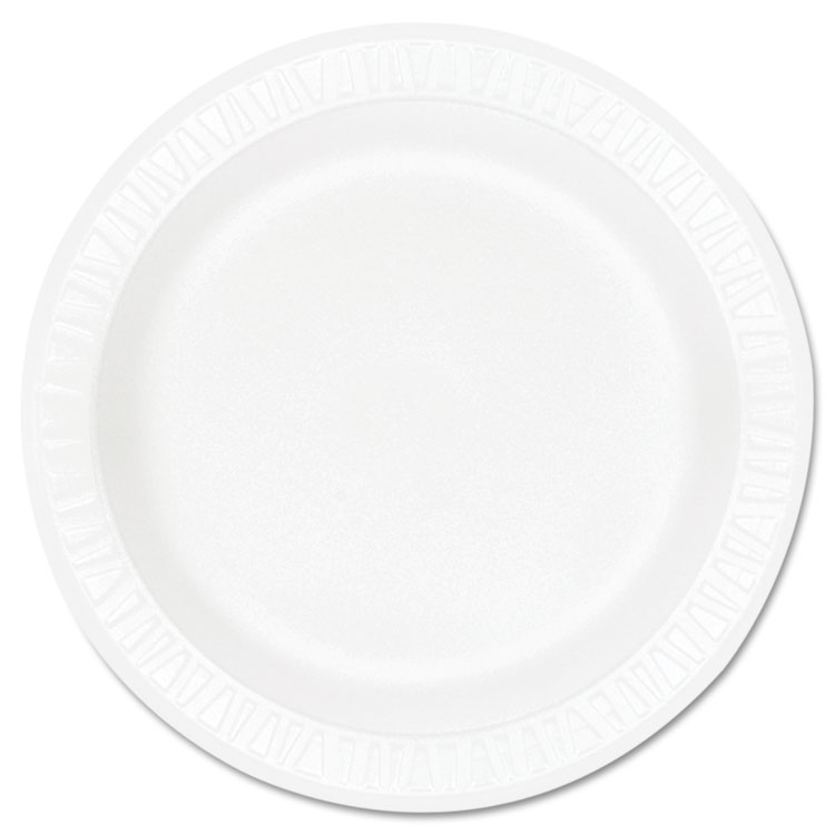 Dart Concorde Foam Plate, 9" dia, White, 125/Pack, 4 Packs/Carton (DCC9PWCR)