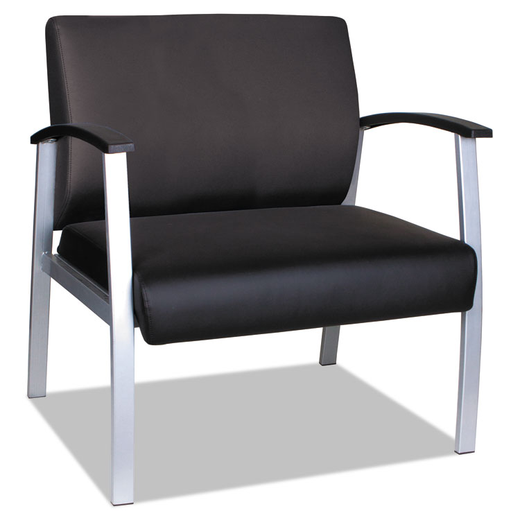 Alera Alera metaLounge Series Bariatric Guest Chair, 30.51" x 26.96" x 33.46", Black Seat, Black Back, Silver Base (ALEML2219)