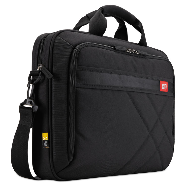 Case Logic Diamond Briefcase, Fits Devices Up to 15.6", Polyester, 16.1 x 3.1 x 11.4, Black (CLG3201433)