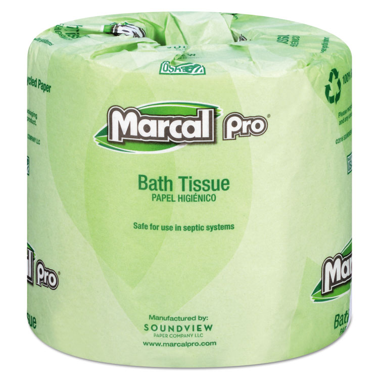 Marcal PRO 100% Recycled Bathroom Tissue, Septic Safe, 2-Ply, White, 240 Sheets/Roll, 48 Rolls/Carton (MRC3001)